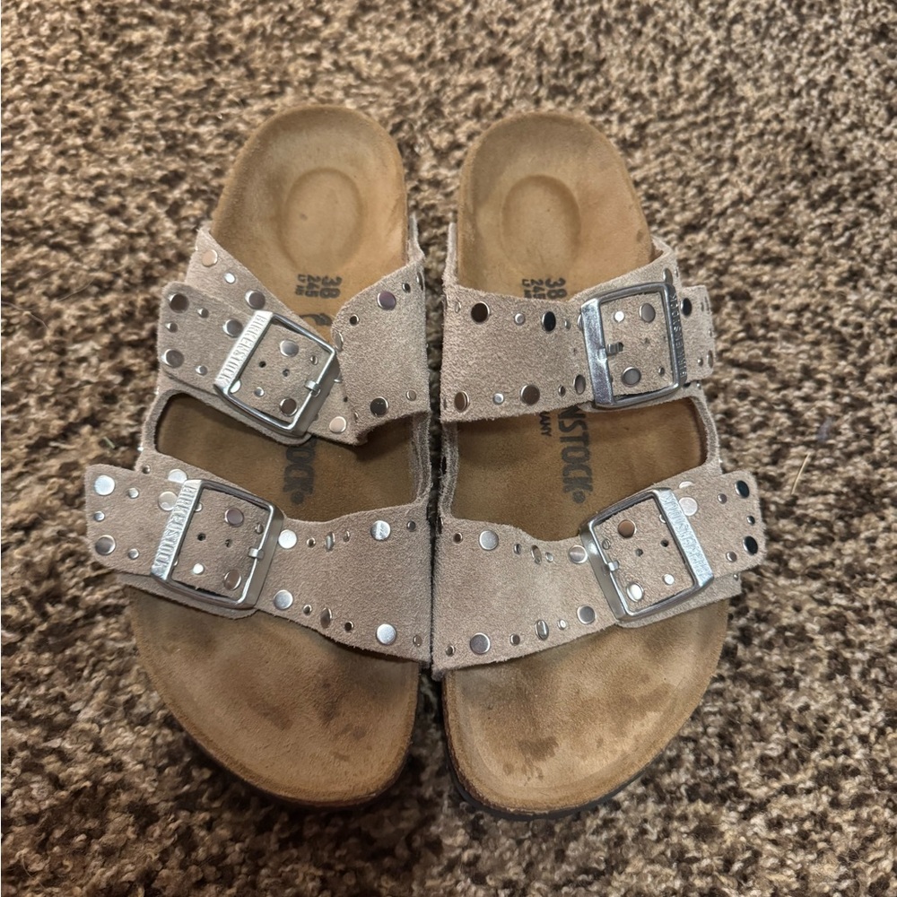 Birkenstock Arizona Rivets Suede Leather - Taupe size 38